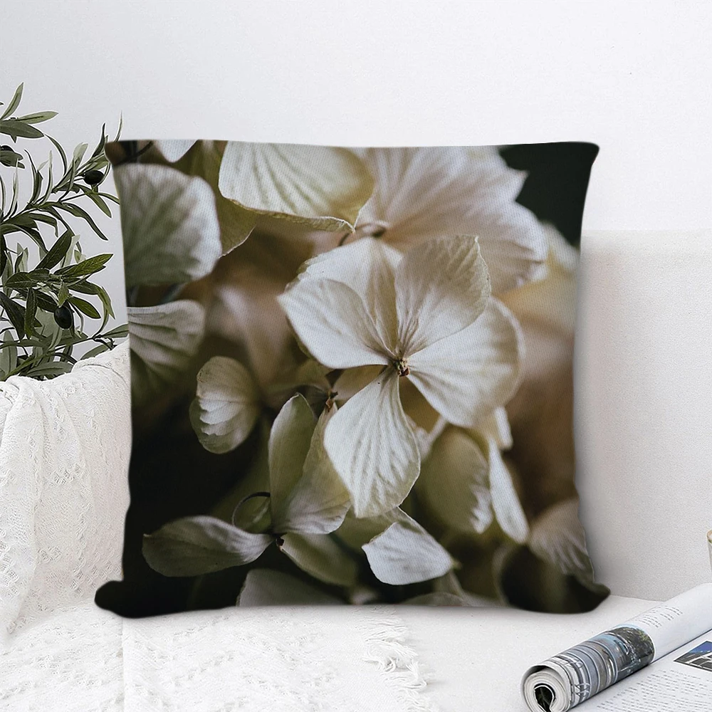 

Hydrangea Polyester Pillow Cover Decorative Pillows for Sofa Bedroom Pillow Cases Home Decor Cushion Covers 45*45cm