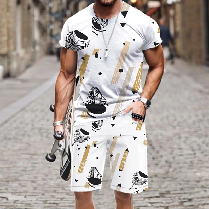 Men's T-shirt Shorts Set Short Sleeve Tiger pattern Fashion Hot Spring Autumn Summer Outfit Casual Street Tops 2023 New Harajuku