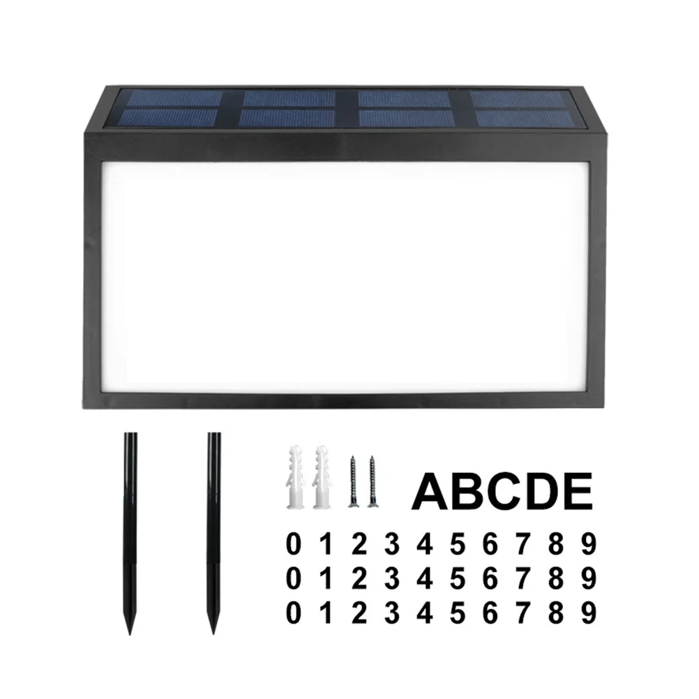 

1 Set House Number Address Sign Solar Powered Lamp Address Sign Solar Light
