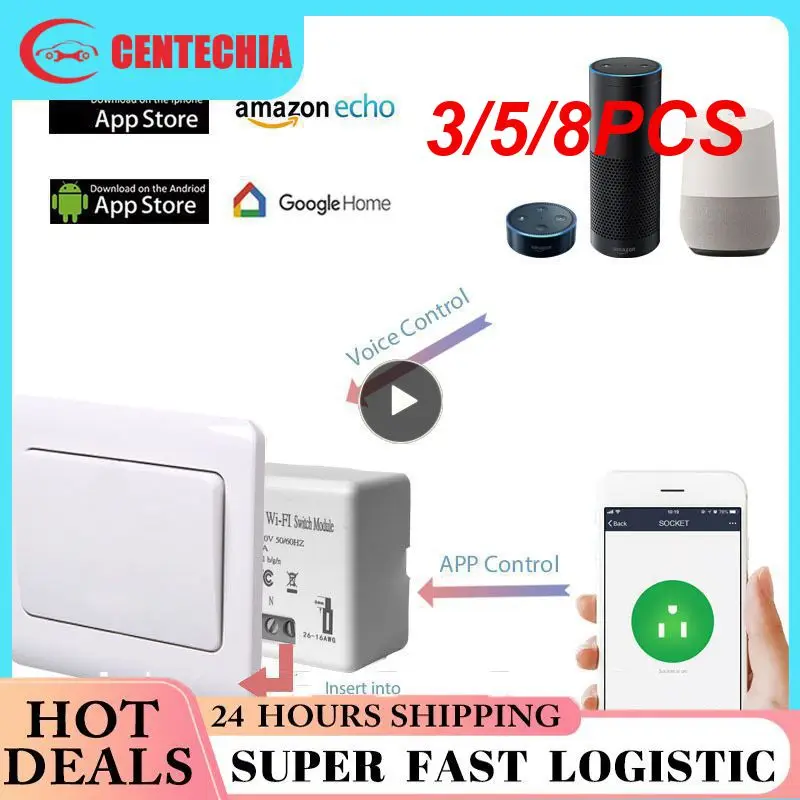 

3/5/8 шт., универсальный выключатель с голосовым управлением