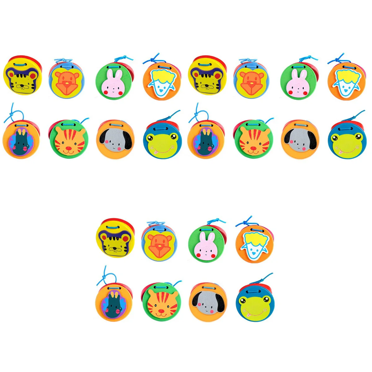 

24 Pcs Animal Castanets Educational Musical Instruments Toys Cartoon Baby Kids Teaching Aids Wooden