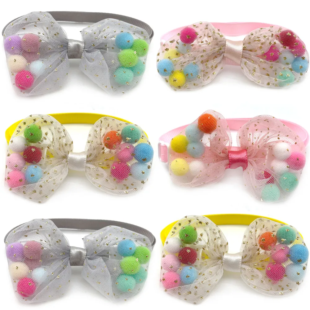 

50/100pcs Pets Dog Grooming Accessories for Small Dogs Hair Ball StyleCute Bowknot Dog Cat Bow Tie Necktie Bowties Pet Supplies