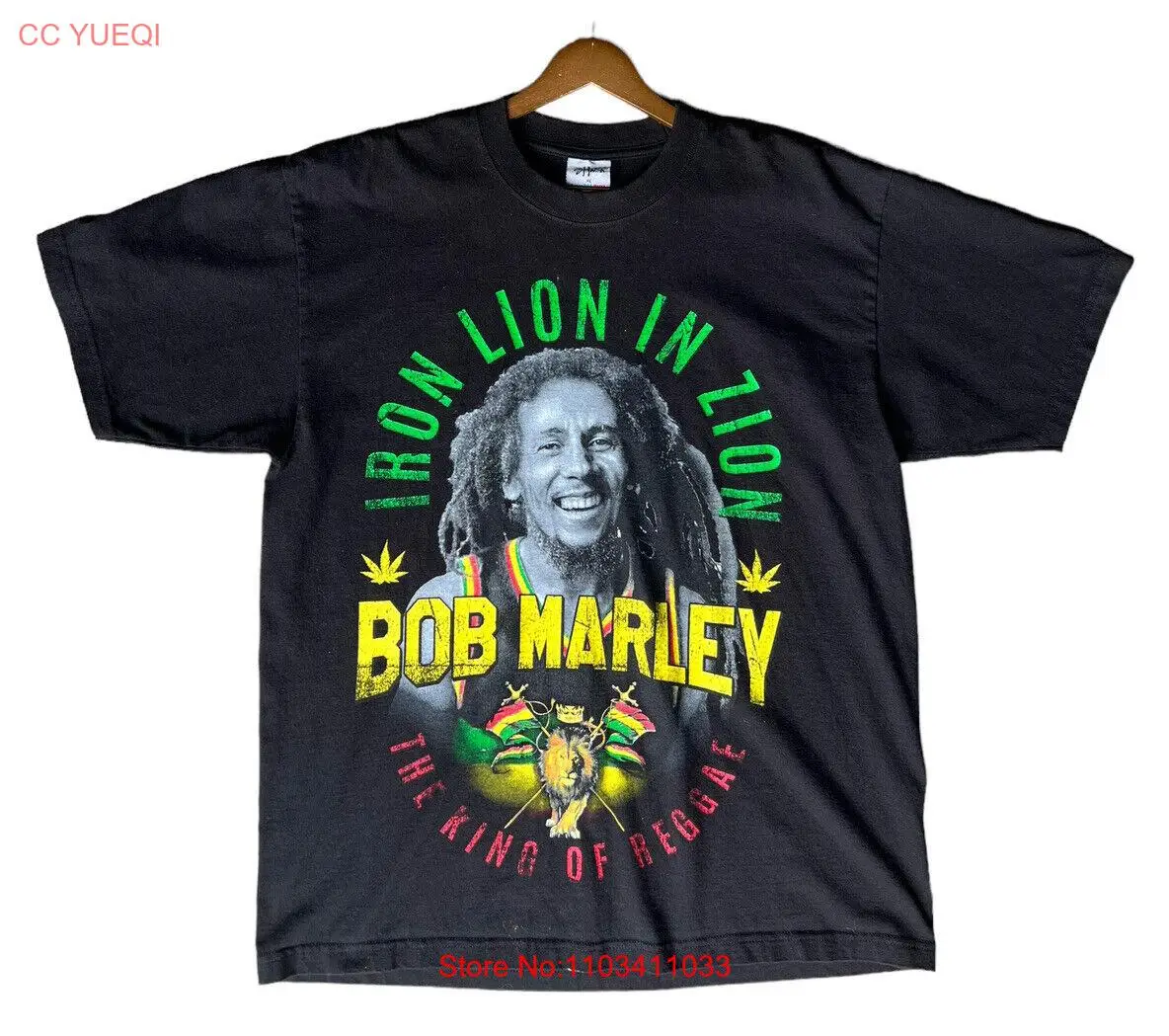 Винтажная Мужская Футболка Боб Марли Железный Лев в зионе король регги XL читать