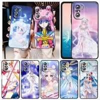 sailor moon cute art for xiaomi redmi note 10s 10 k50 k40 gaming pro 10 9at 9a 9c 9t 8 7a 6a 5 4x black phone case