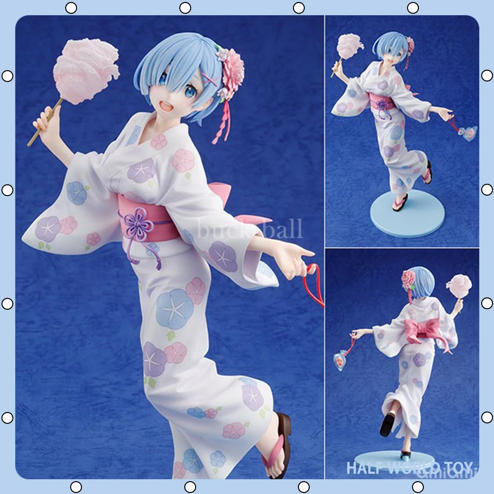 

23cm Re:Life In A Different World From Zero Rem Anime Figure Bathrobe Kawaii cute Figurine Pvc Statue Model Desk Decoration Toys