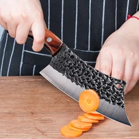 chef knife handmade forged kitchen knife stainless steel butcher knife for meat bone vegetables slicing fishing knfie with cover