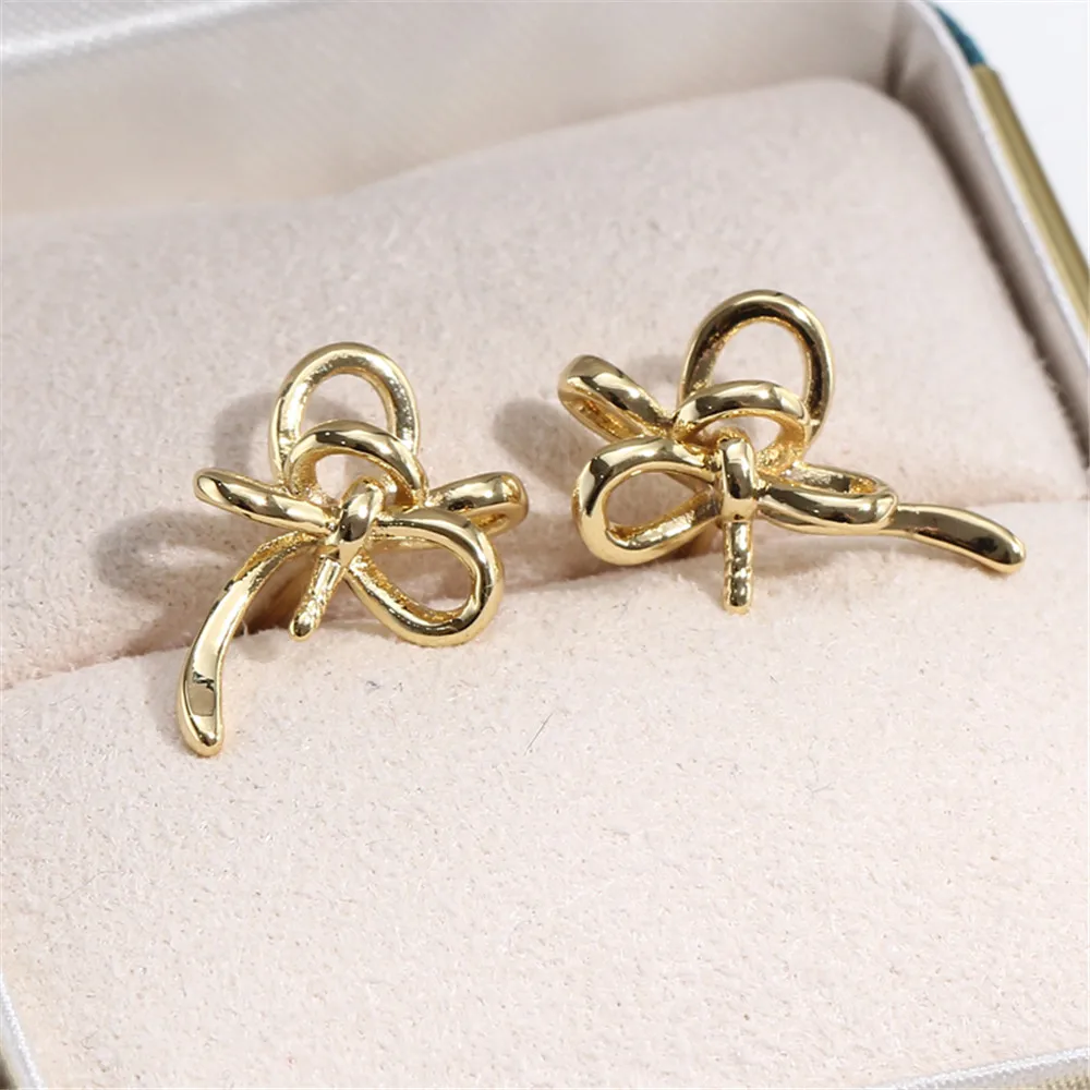 

Copper plated gold plated K gold craft light plate Japanese ear studs ear pins 925 silver pearl DIY accessories