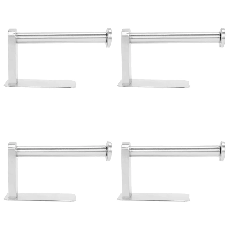 

4X Self Adhesive Toilet Paper Holder SUS Stainless Steel No Drilling Bathroom Kitchen Tissue Paper Roll Towel Holder Promotion