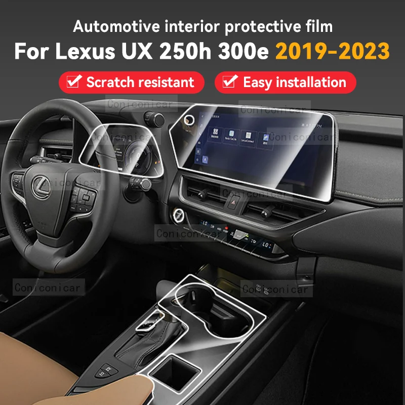 

For LEXUS UX 250h 300e 2019-2023 Gearbox Panel Dashboard Navigation Automotive Interior Protective Film TPU Anti-Scratch