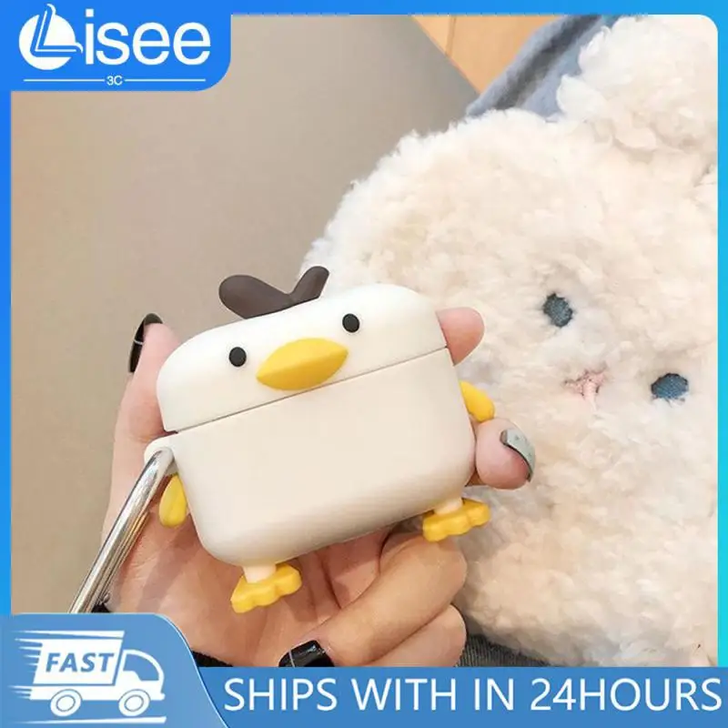 

Small And Portable bluetooth-compatible Headset Case Cartoon High Strength Material Earphone Case For Airpods Cute Duck