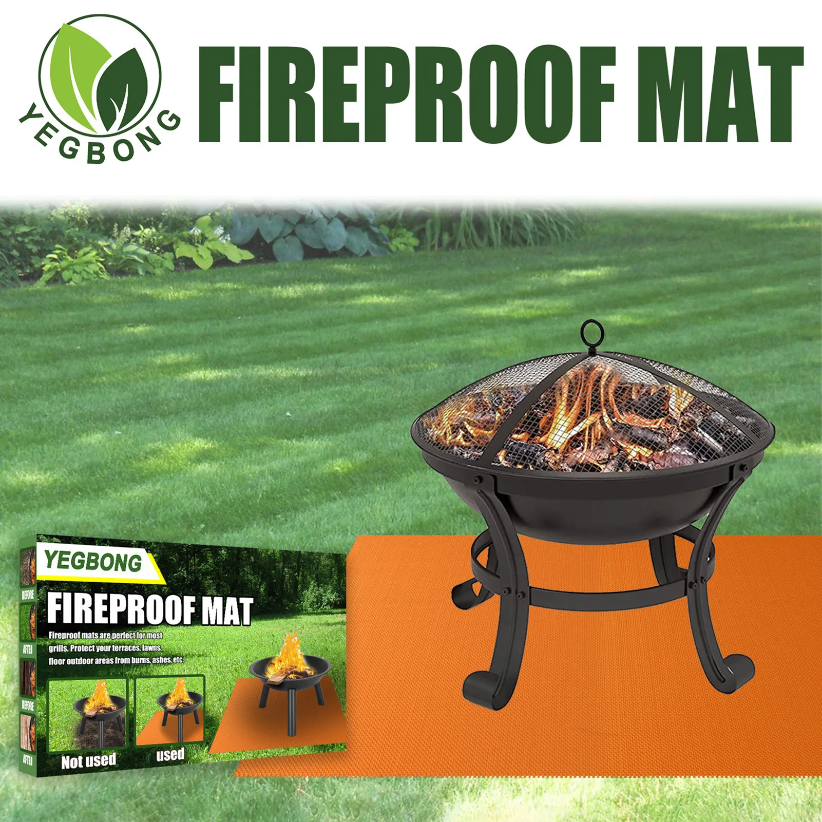 Огнестойкий коврик под гриль подстилка для костра барбекю гриля наружного дома и