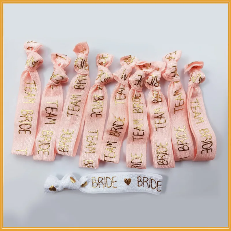 

10pcs Team Bride Wristbands Bachelorette Party Bride To Be Hen Party Decoration Accessories Wedding Bridal Shower Supplies