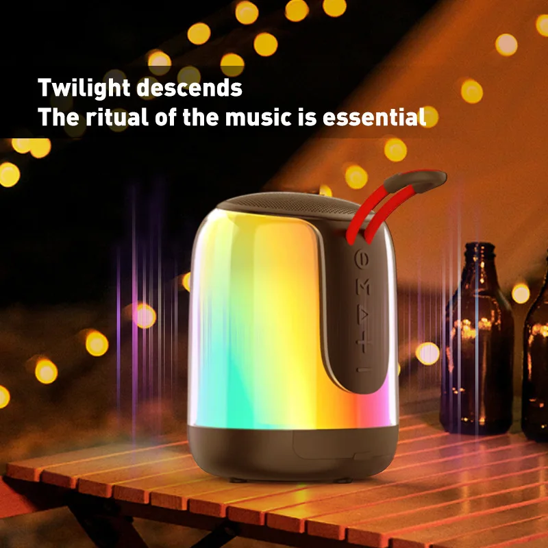Фото Беспроводная мини-колонка MW Audio с цветной LED-подсветкой, портативный сабвуфер для улицы, креативный дизайн №1