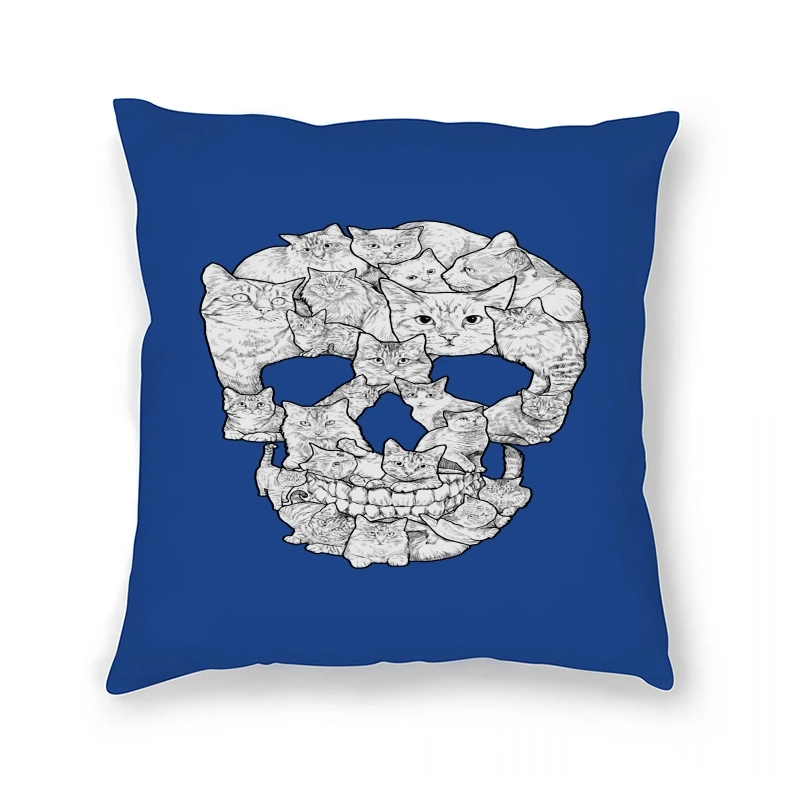 

Cat Skull Skull Popular Pillow Case Round Harajuku Hip Hop New for