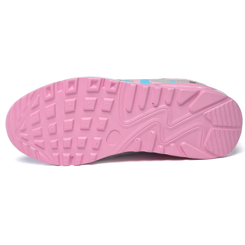 Women Casual Shoes Breathable Walking Mesh Lace Up Thick Sole Air Cushion Shoes Sneakers Women Tenis Feminino Pink Black White