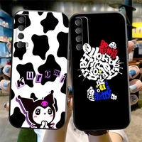 cute hello kitty kromi phone case for huawei y7s y9a y6 2019 y7p 2020 y8s y7 2019 y9 2019 funda silicone cover coque back black