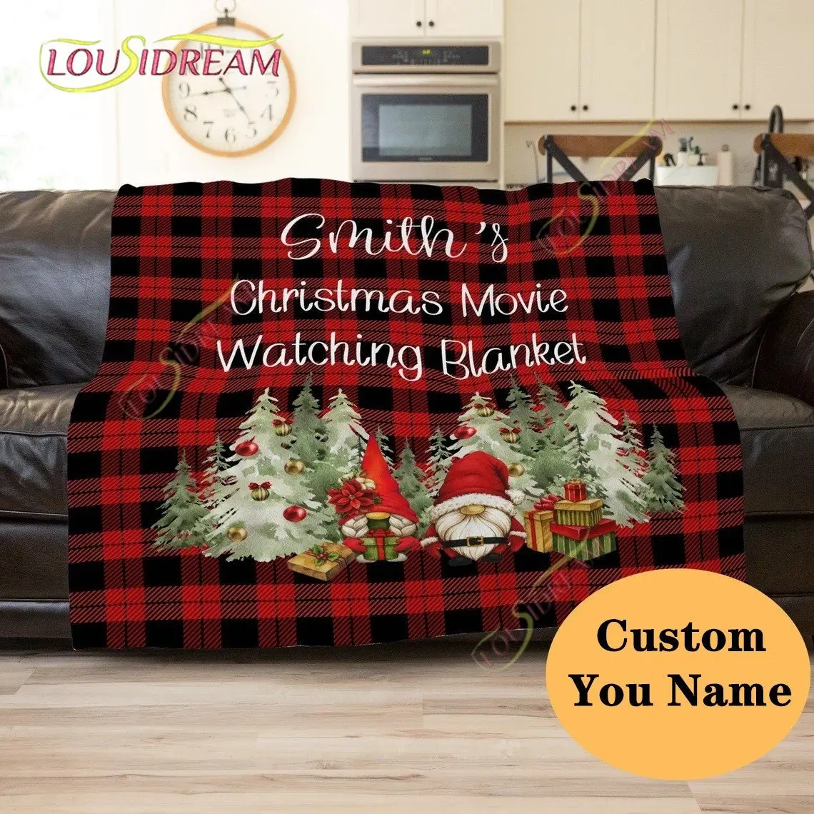 

Рождественское одеяло для просмотра фильмов, персонализированное рождественское одеяло-гном, подарки для нее, индивидуальное название, искусственное одеяло, Декор