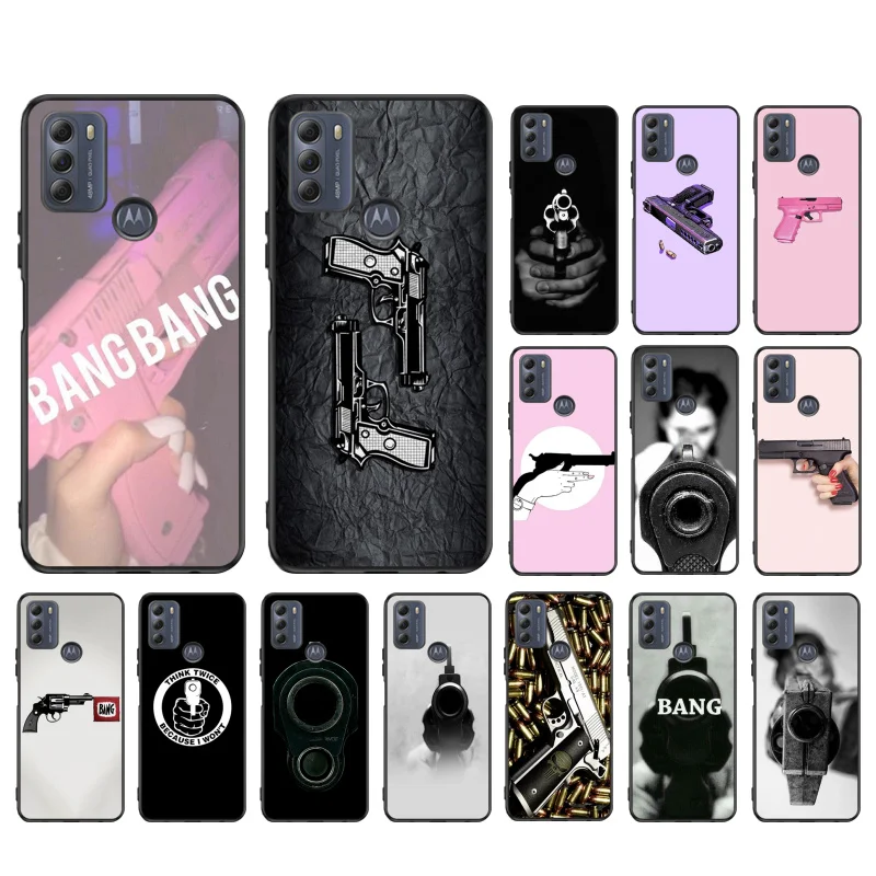 

pistol bang Gun Phone Case for Motorola Moto G 5G G50 G60S G100 G Stylus G9 G8 G7 Power G Pure G8 Play G7Plus G60