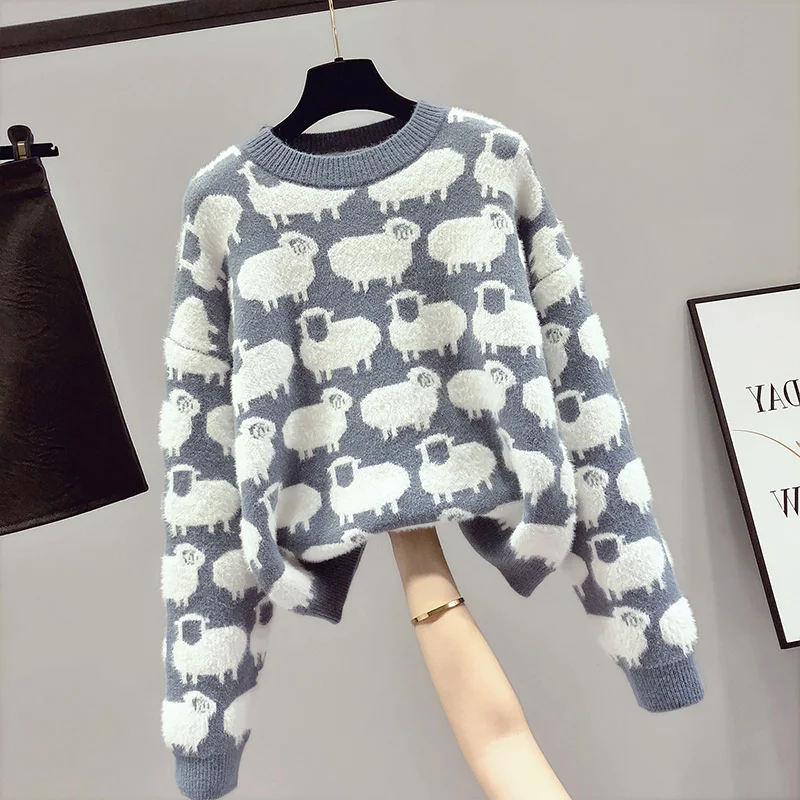 

Женский Осенний трикотажный свитер с V-образным вырезом и длинным рукавом