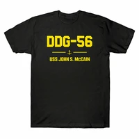 ddg 56 uss john s mccain veteran t shirt funny mens short sleeve top tee