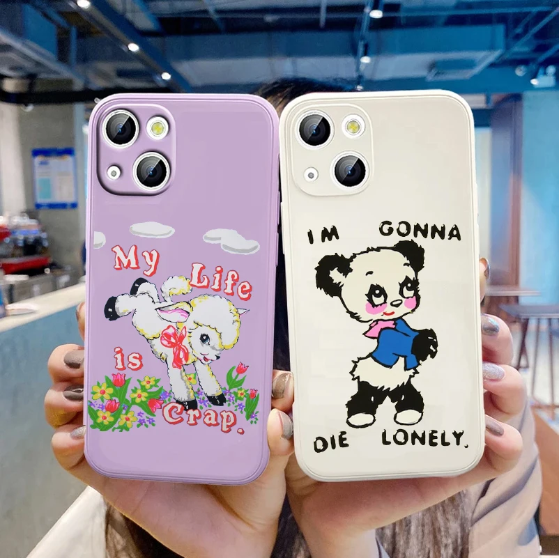 

Funny gifts Sheep Art Dog My Life is Crap Phone Case For iPhone 13 12 11 14 Pro Max XSMax XR X 8 14 Plus Liquid Soft Bumper case