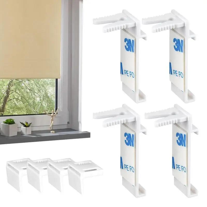 

Hold Down Bracket | Roller Blind Holder L-shaped | Accessory No Drilling Required 4pcs for Windows Shades Horizontal Blinds Zebr