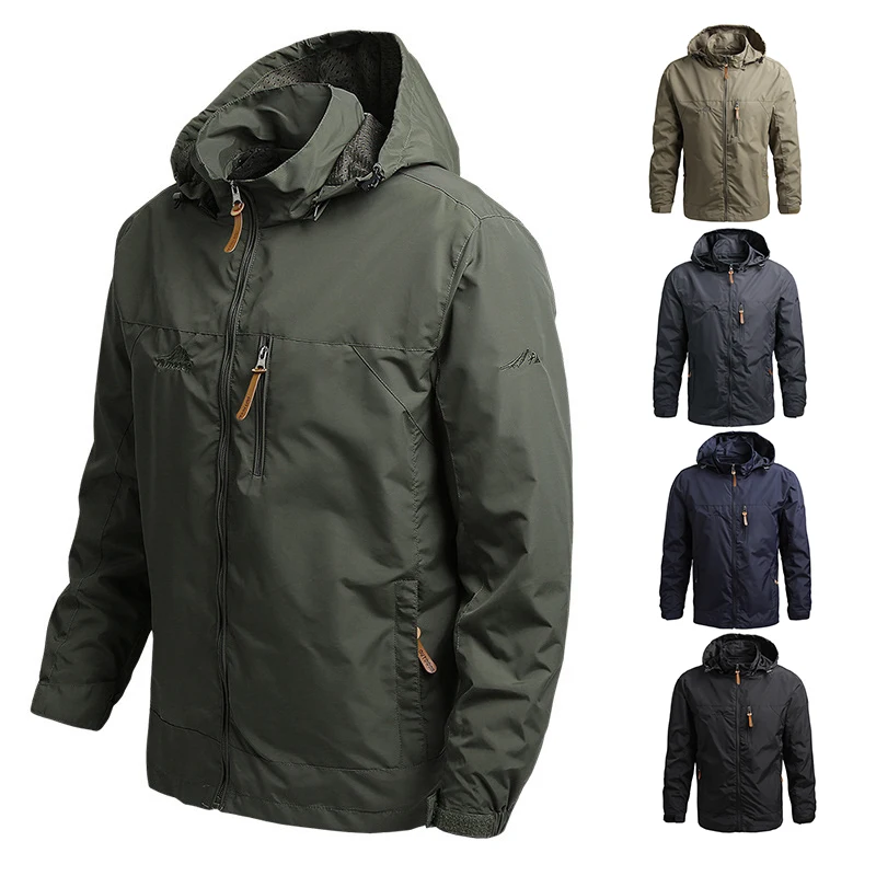 

2021 Men Hooded Raincoat Winter Waterproof Skin Tactical Military Jacket Sport Hiking Windbreaker Sunscreen Army Jacket Clothing