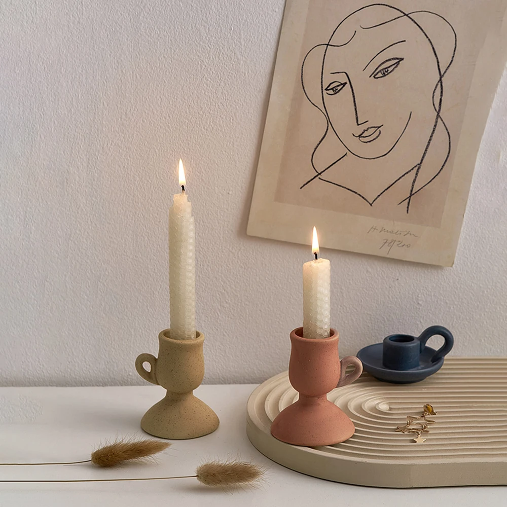 

Candle Holders Decor for Table Ceramic Candlesticks for Candles Vintage Home Decoration Wedding Accessories Christmas Ornaments