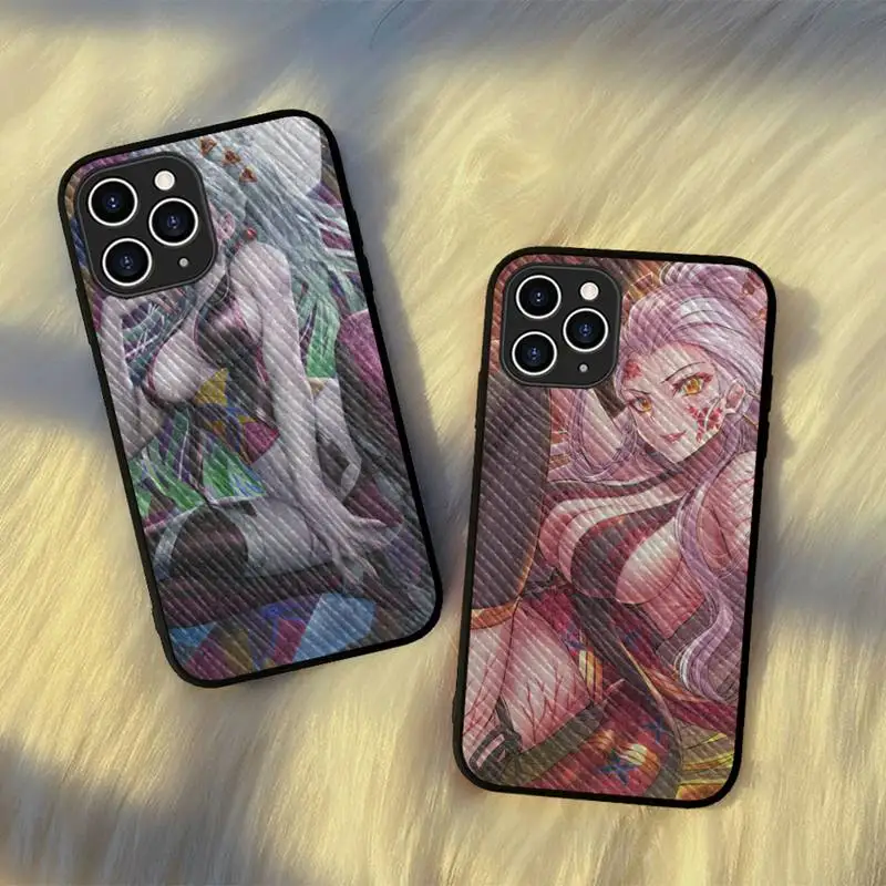 

Demon Slay Daki Phone Case Hard Leather Case for iPhone 11 12 13 Mini Pro Max 8 7 Plus SE 2020 X XR XS Coque