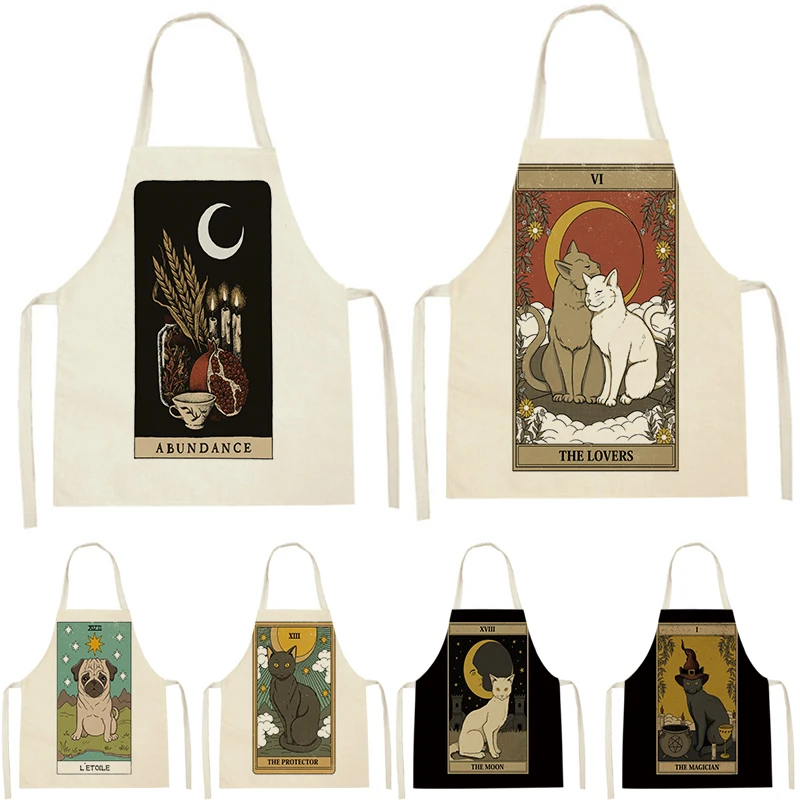 

Кухонный Фартук WQL2281 для женщин, без рукавов, из хлопка и льна, для всей семьи