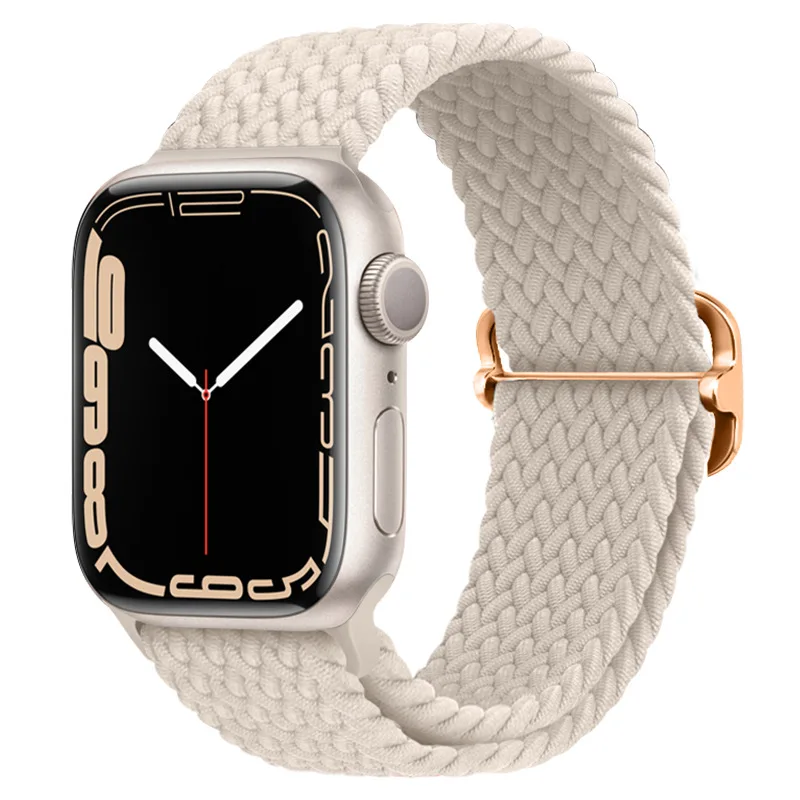 Suitable for Apple Watch 49mm45mm44mm42mm Leisure Nylon Woven Elastic Integrated Sliding Buckle Wristband