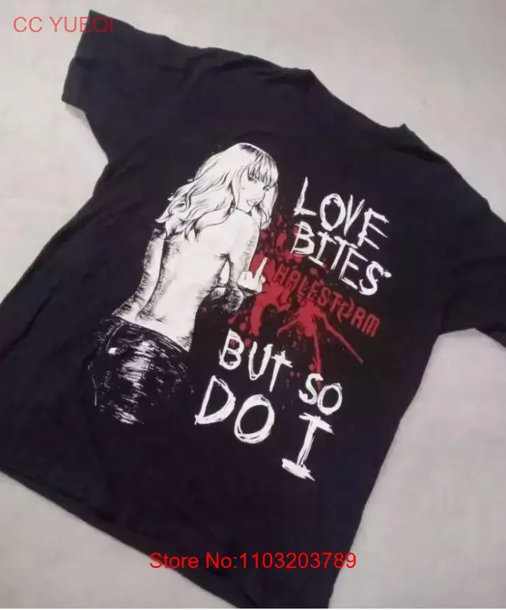 Хлопковая черная рубашка унисекс Vtg Halestorm рок-группы Music Tour