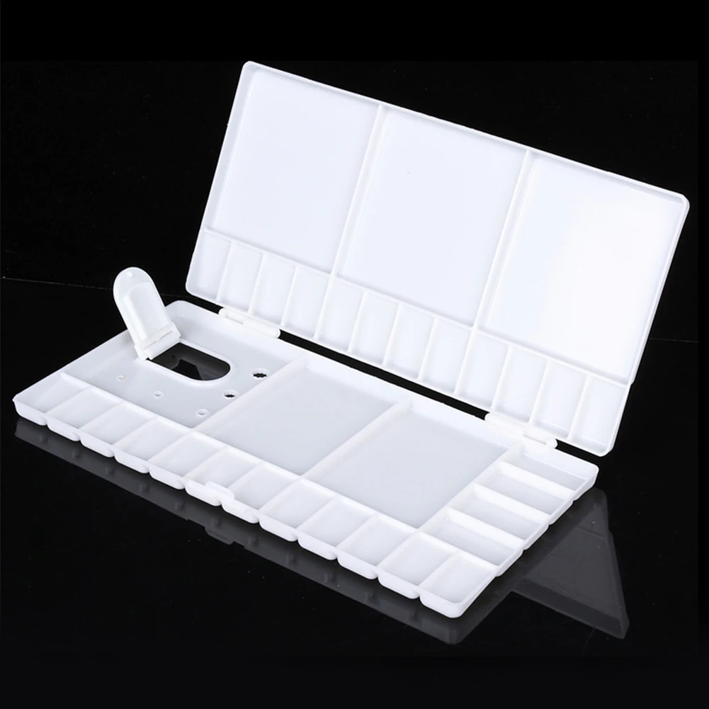 

33 Grid Painting Gouache Foldable Paint Palette Empty Professional Storage Art Supplies Box Tray Watercolor Tool White Plastic
