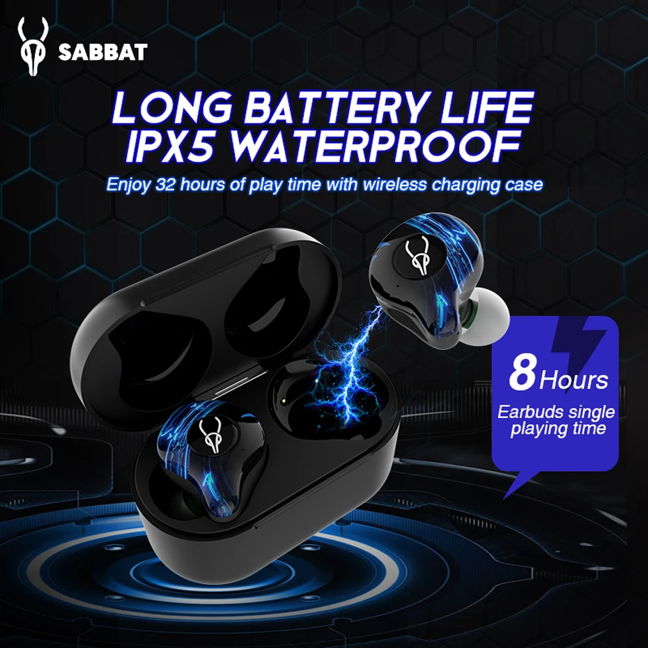 Sabbat G12 Elite fone bluetooth Wireless Earphone Compatible for Gaming Music Noise Reduction Earphones Mic 6D Earbuds wireless enlarge