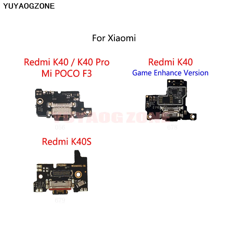 

USB Charging Dock Port Socket Jack Connector Charge Board Flex Cable For Xiaomi Redmi K40 Game Version Pro 5G K40S / Mi POCO F3