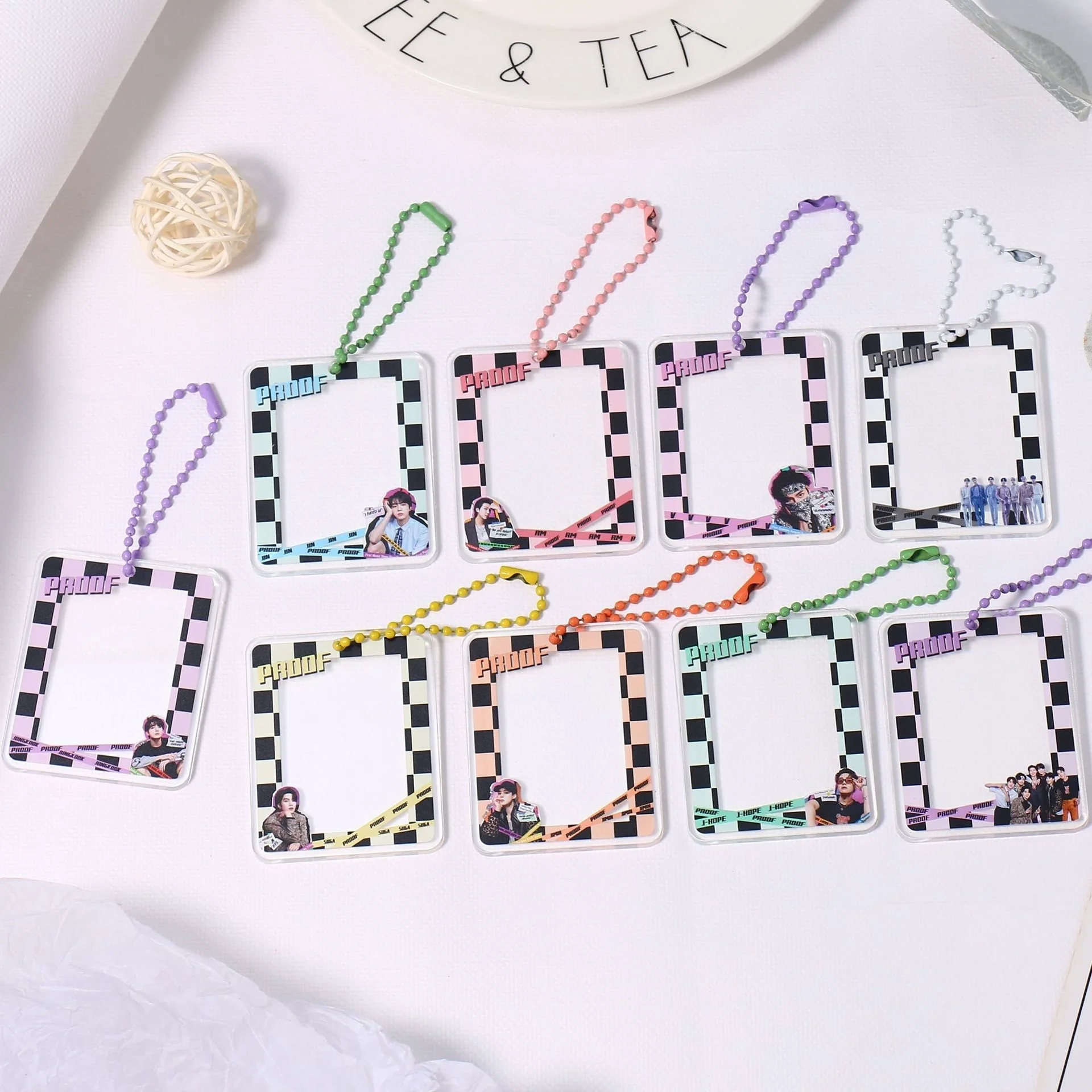 

KPOP Bangtan Boys PROOF Meeting Smallcard Goocard Photo Frame Key Chain Key Ring Pendant New Korea Fashion Gifts K-POP JK V JIN