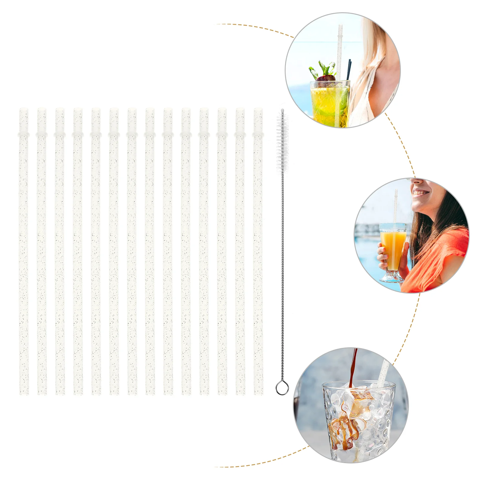 

25 Pcs Straws Party Reusable Luau Drinks Drinking Juice Plastic Long Banquet Thicken Thickened