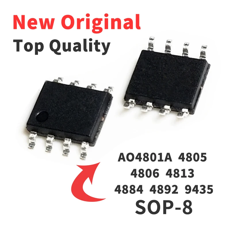 10 шт., AO4801A AO4805 AO4806 AO4813 AO4884 AO4892 AO9435 L SMD SOP8