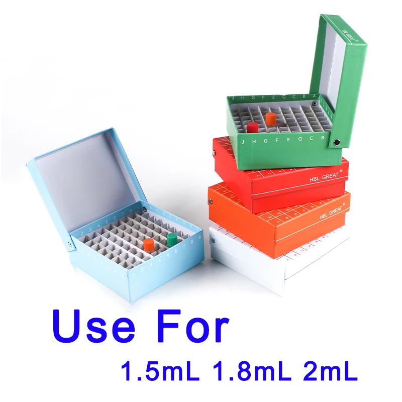 Laboratory Paper Cryo-Tube Box 81-Holes Flip-Lid Test Tube Box With Lid For 1.5ml 1.8ml 2ml Test Tubes , 1piece