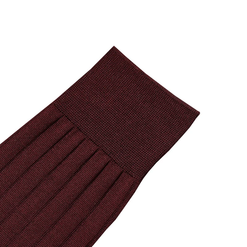 Men's Dressing High Socks Large Size Mercerized cotton Dual-needle Luxury Fashion Spring Summer Formal Wear 6 Colors