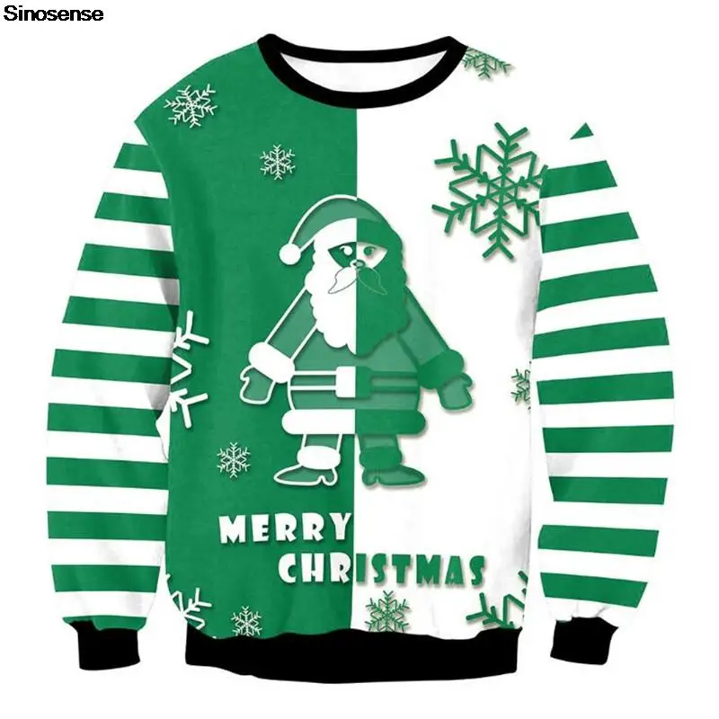

Men Women Ugly Christmas Sweaters Jumpers Tops 3D Funny Santa Snowflake Printed Autumn Winter Holiday Party Xmas Sweatshirt