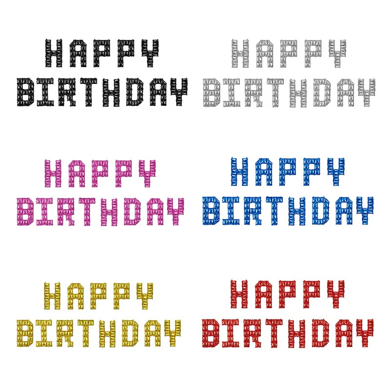 

16 inch birthday bunting crystal square happy birthday letter aluminum film balloon birthday party decoration balloon