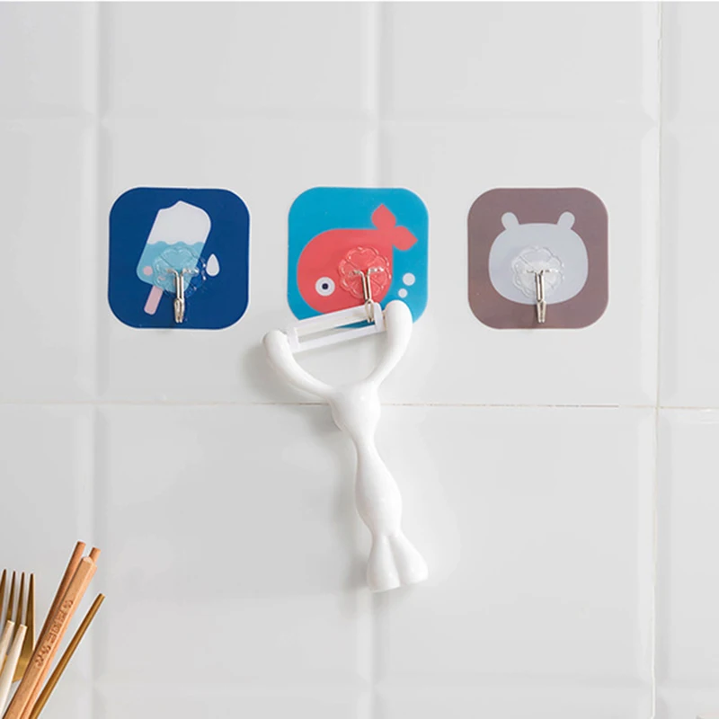 

Strong Adhesive Seamless Sticky Wall Hook Nail Free Hook Non Marking Cartoon Stickers Wall Picture Hook