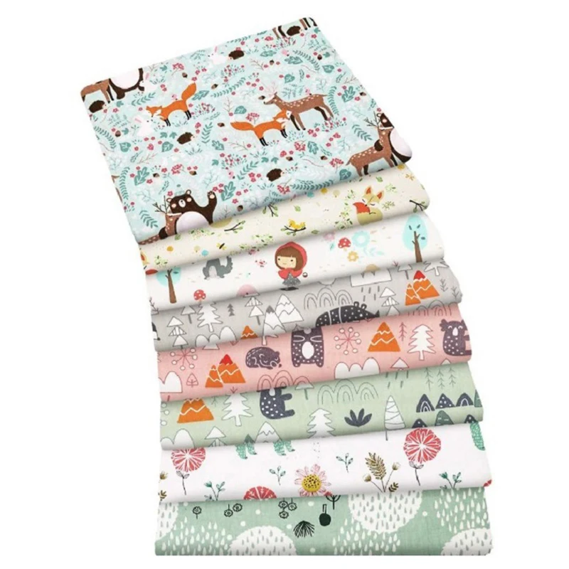 

8 Пряди т., хлопковая ткань с рисунком животных