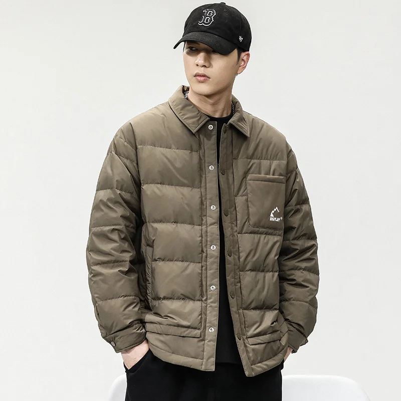 90 плюшевое пальто с утиным бархатным откидным воротником мужская зимняя