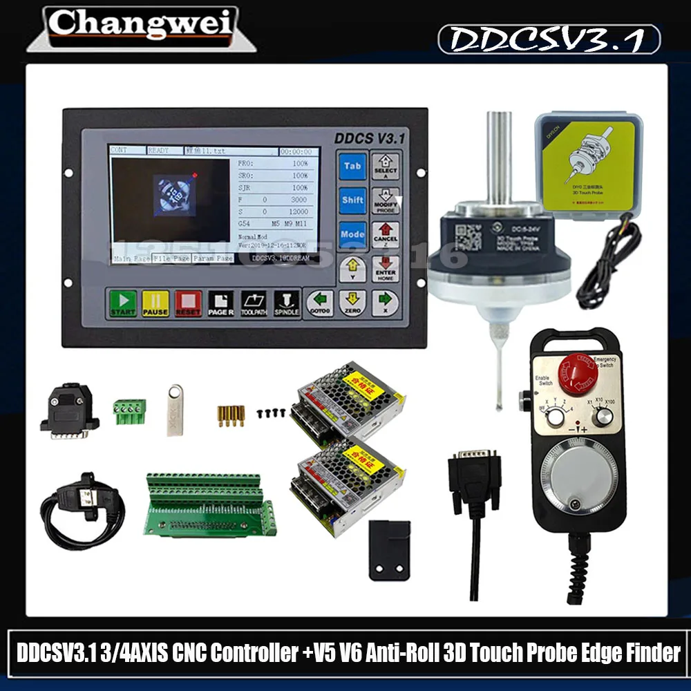 

ЧПУ Автономный контроллер Ddcsv3.1 3/4 Axis G-code + v5 V6 анти-роликовый 3d сенсорный зонд Edge Finder, совместимый с Mach3 Mpg 75w24v