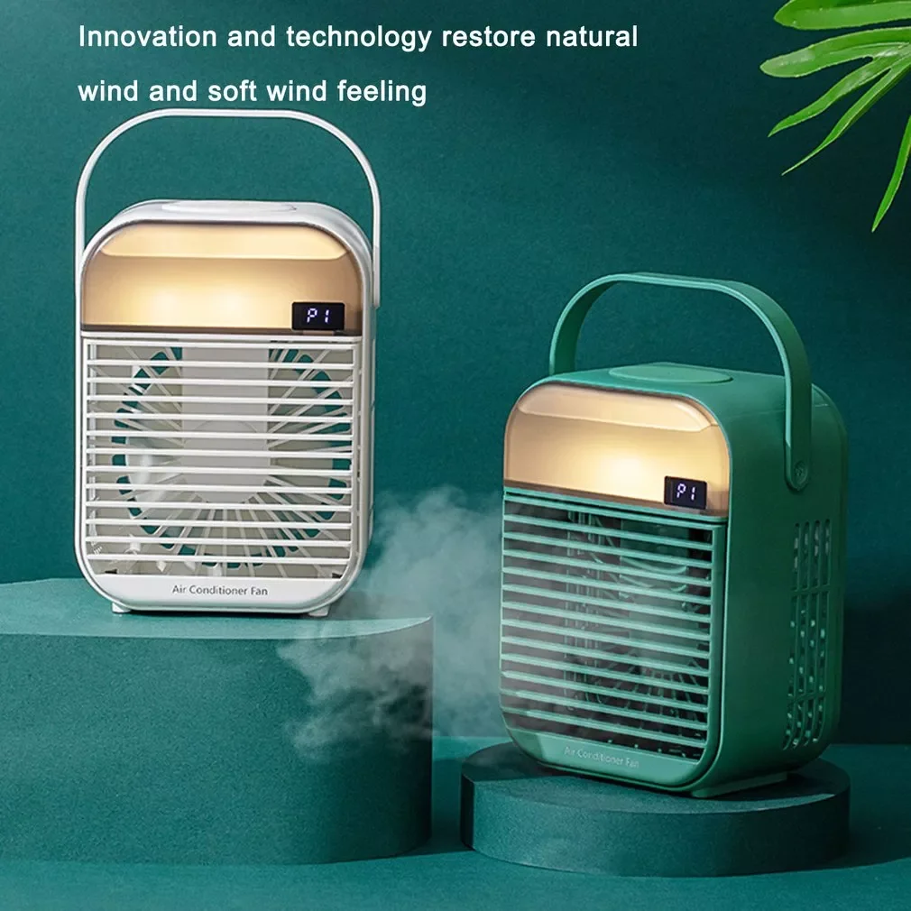 

Популярный вентилятор-кулер NEW2023 200 мл, ручной увлажнитель воздуха, цифровой ночсветильник, распылитель холодного тумана, вентилятор для Offi