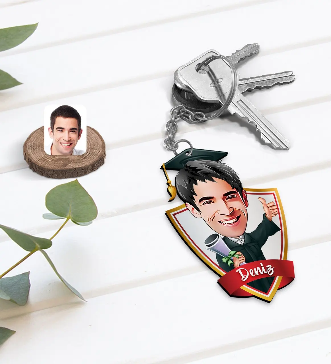 

Персонализированная Мужская градиентная карикатура по дереву