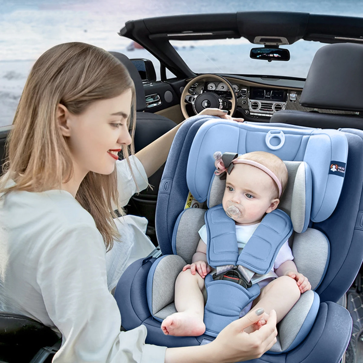 

hibobi Child Seat Child Car Seat Baby Universal Two-Way Car Seat
