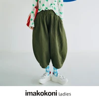 imakokoni girls 2022 original green wide leg tapered pants spring casual womens clothing 223590